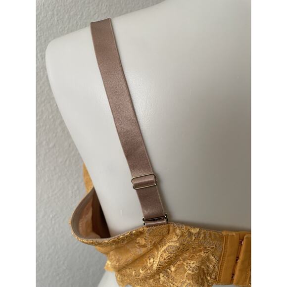 Third Love Bra Lingerie 24/7 Lace Balconette Intimates Yellow Tan - Picture 10 of 12